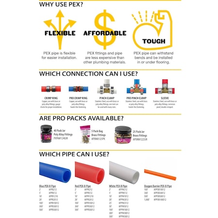 Apollo 1/2 in. Plastic PEX Barb x Male Pipe Thread Adapter (5-Pack), 5PK PXPAM125PK